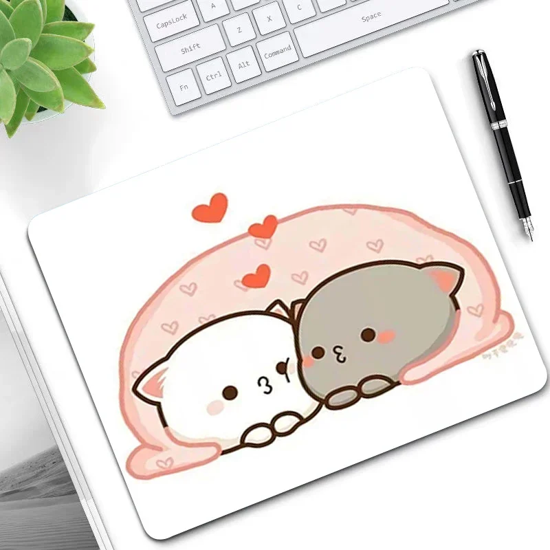 Mousepad Gamer Peach Mochi Cat Mouse Carpet Office Accessories for Desk Pad Mat Gaming Mats Keyboard Mause Computer Speed Rug