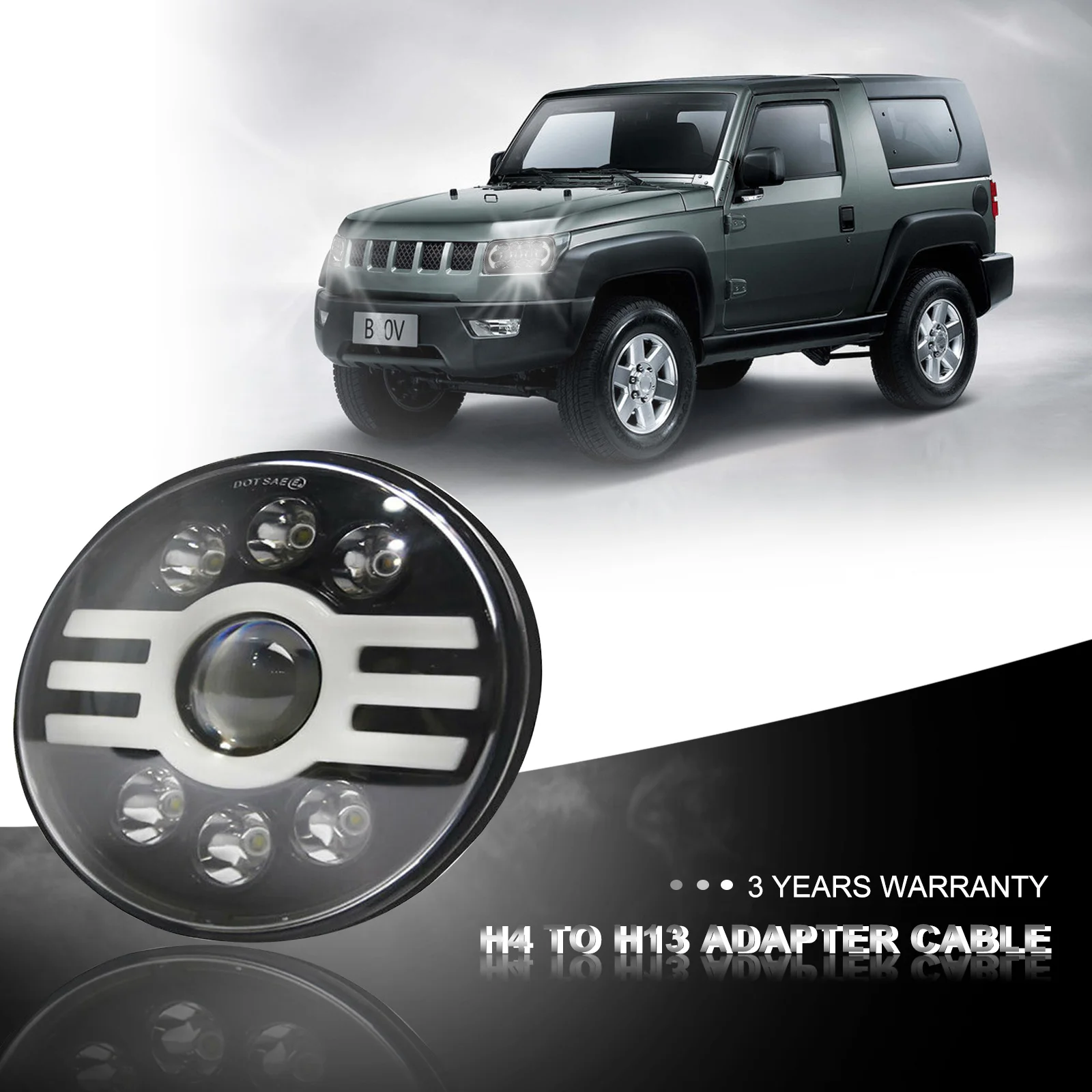 

Car LED Round Light Car LED Roung Light 7in Diameter 500W 6 Beads Aluminium Alloy Round LED Car Light Round LED Car Light