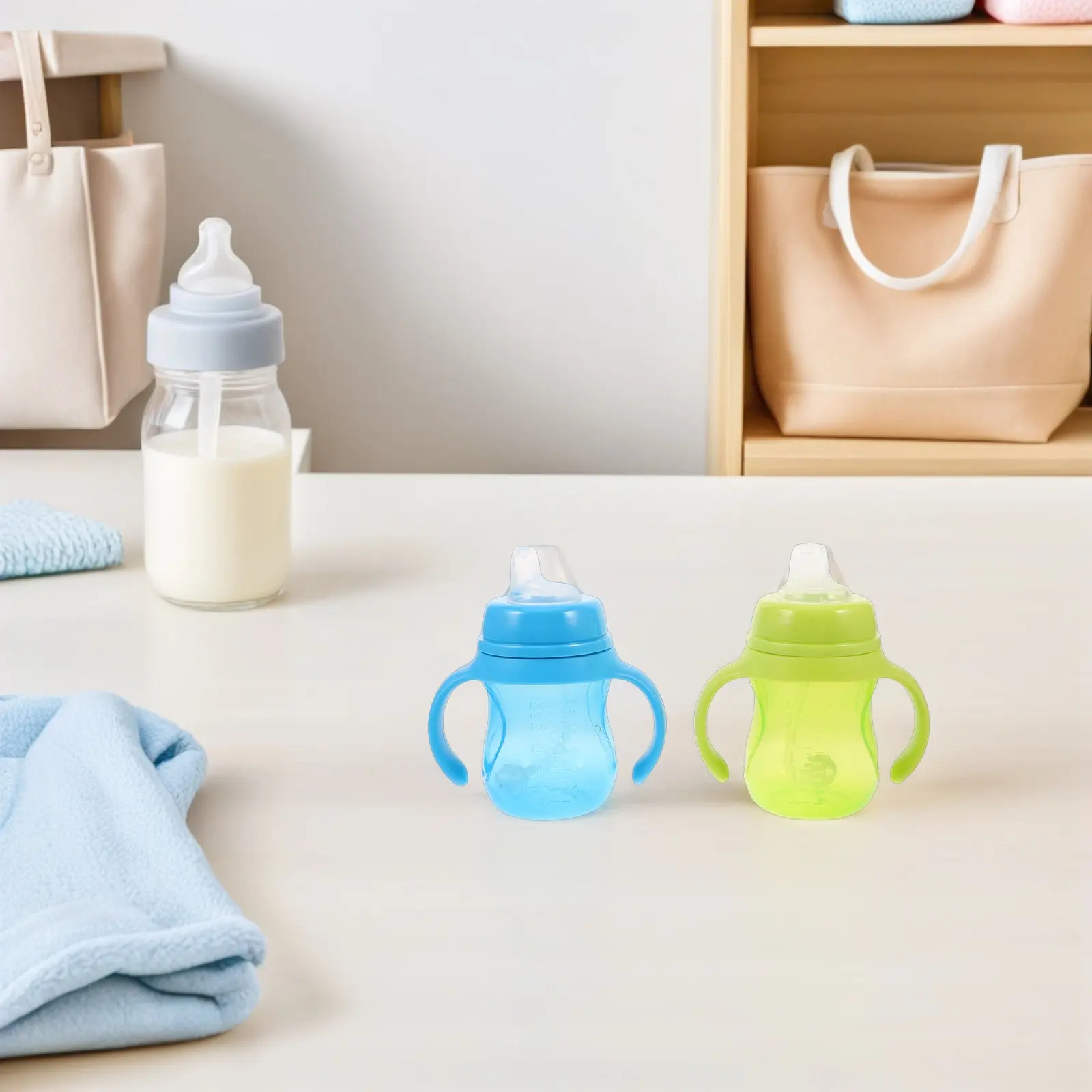 

Набор из 2 детских поильников-непроливайок (180 мл) с утяжеленной трубочкой, прозрачными мерными отметками, для приучения к питью и гидратации младенцев