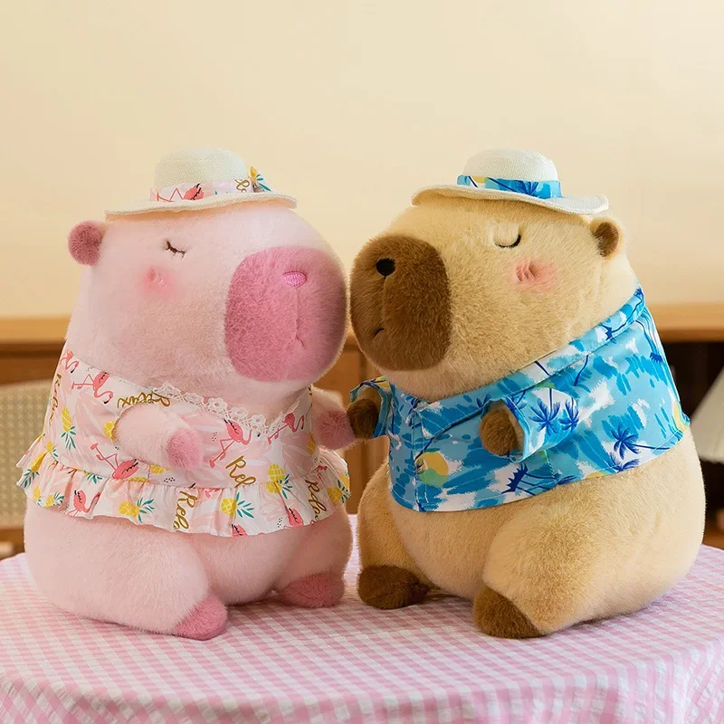 Gele Eend Zwemring Capybara Knuffel Schattige Simulatie Strandkleding Capibara Kawaii Knuffeldier Kapibala Verjaardag Reisgeschenken