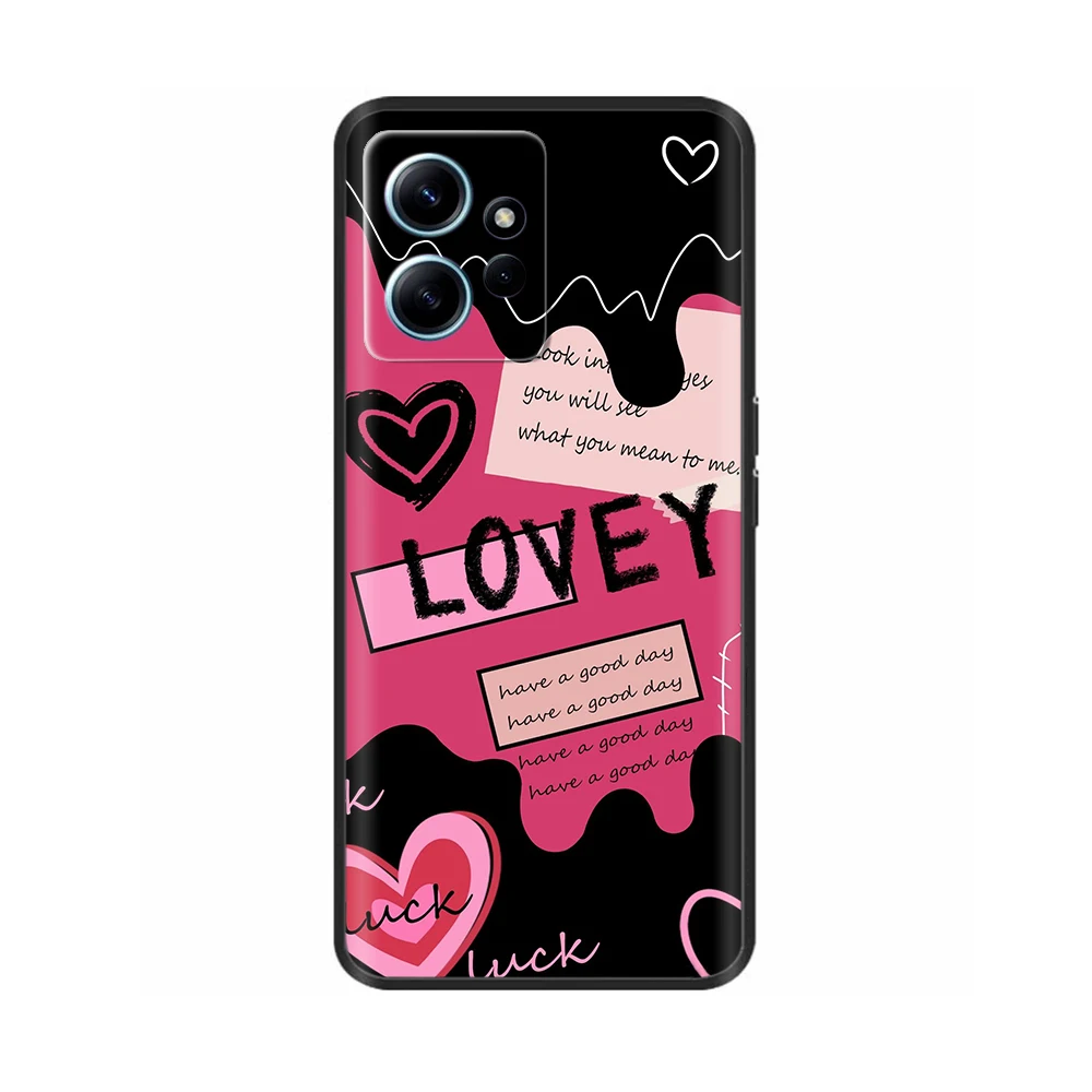 حافظة لهاتف Xiaomi Redmi Note 12 4G غطاء خلفي على شكل فراشة على شكل قلب جميل لهاتف Redmi Note 12 Pro Note12 غطاء هاتف ناعم من السيليكون Funda #6