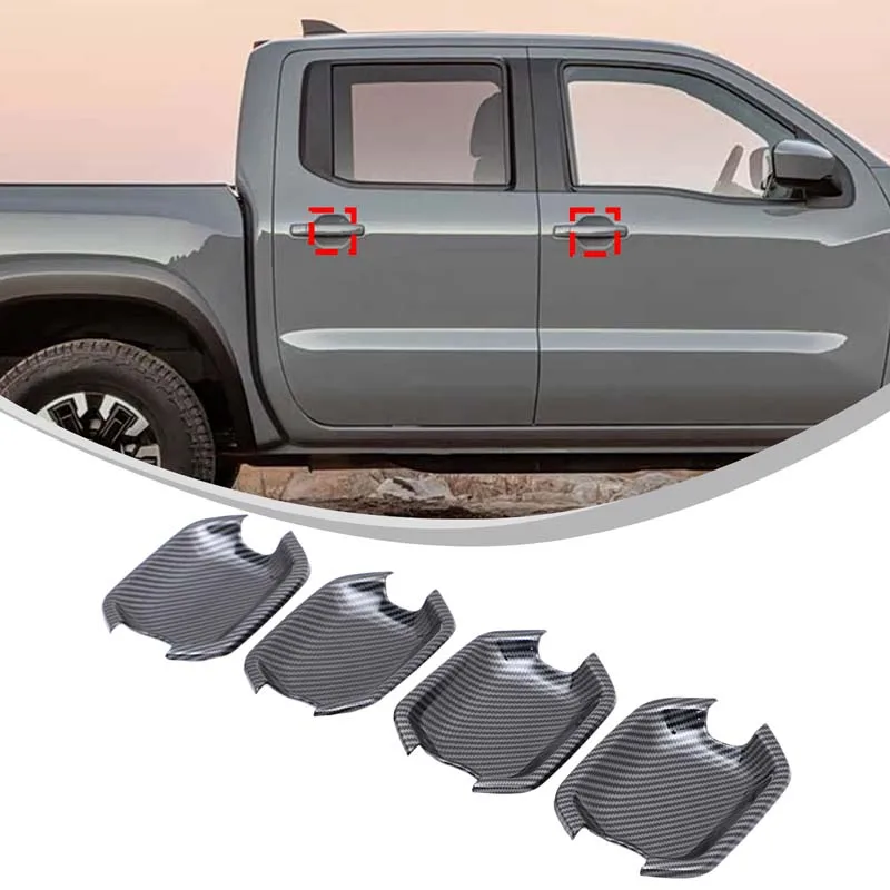 

For 20-21 Nissan Frontier/19 Mitsubishi Pajero Car Exterior Door Handle Bowl Decorative Sticker ABS Carbon Fiber Car Accessories