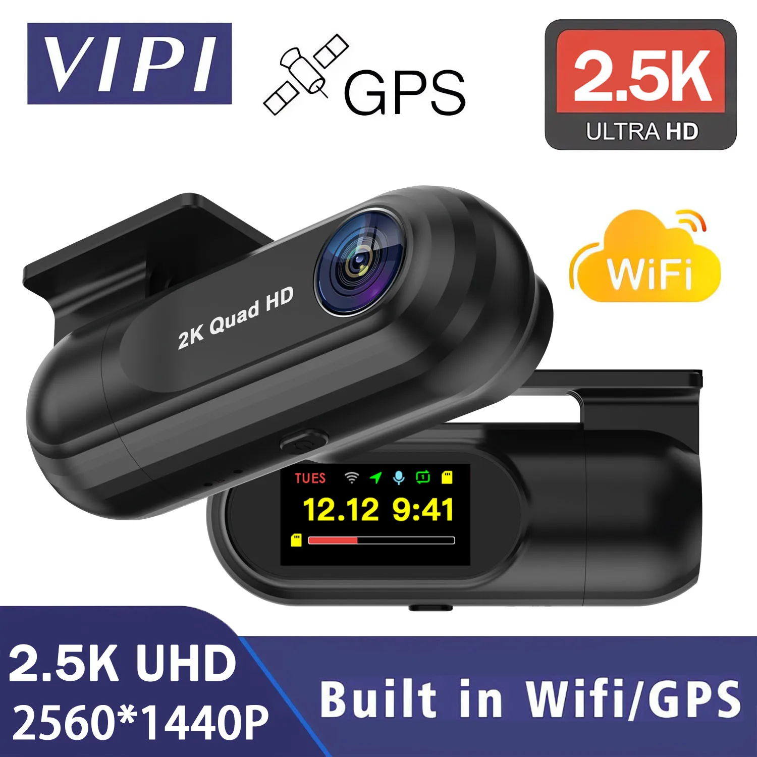 Ultra HD 2,5K Front Dash Cam Mini WIFI DVR Black Box Zimmer mit 24H Parkplatz Monitor Super Nachtsicht GPS Fahren Recorder