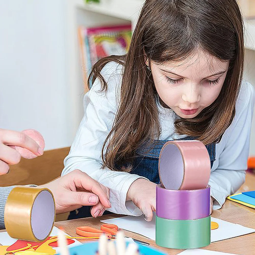 6 Rolls Pearl Sticky Ball Tape Ultrawide Colorful Decorative Adhesive for DIY Crafts Creative Projects Fun Rolling Tape