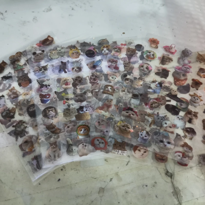 10Pcs Random PET Sticker Pack Glitter Film Stickers for DIY Scrapbooking Journaling Planner Album Craft Supplies Gift