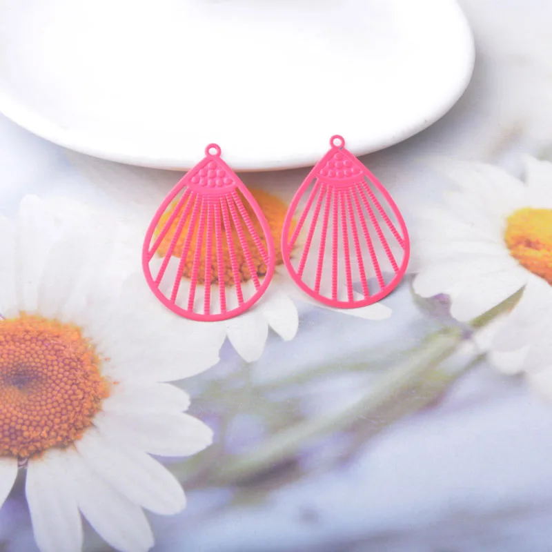 20 Stück AB5845 Messing-Filigran-Schmuckanhänger, Wassertropfen-Anhänger, DIY-Zubehör für Damenohrringe und Halsketten – Detail 5