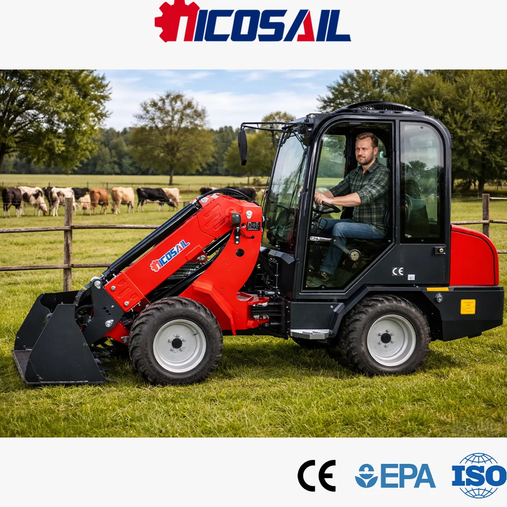 

Mini Telescopic Wheel Loader With Closed Cabin CE Certified Euro 5 4WD Telescopic Boom Multifunctional For Farm Construction