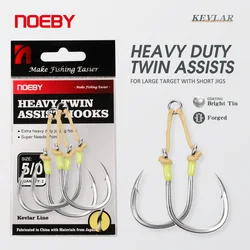 Noeby Heavy Duty Twin Assist Metall Jig Haken großes Ziel mit Shore Jigs Super Nadel punkt scharfen hochfesten Seefisch haken