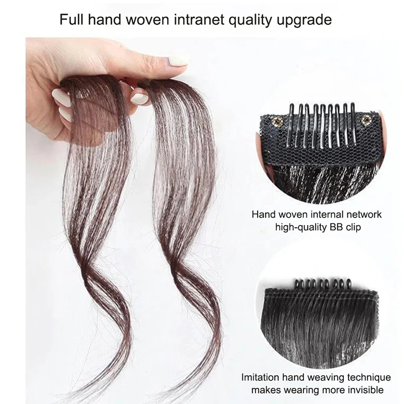 La versión mejorada de la peluca con flequillo Dragon Beard presenta un flequillo falso ligeramente rizado