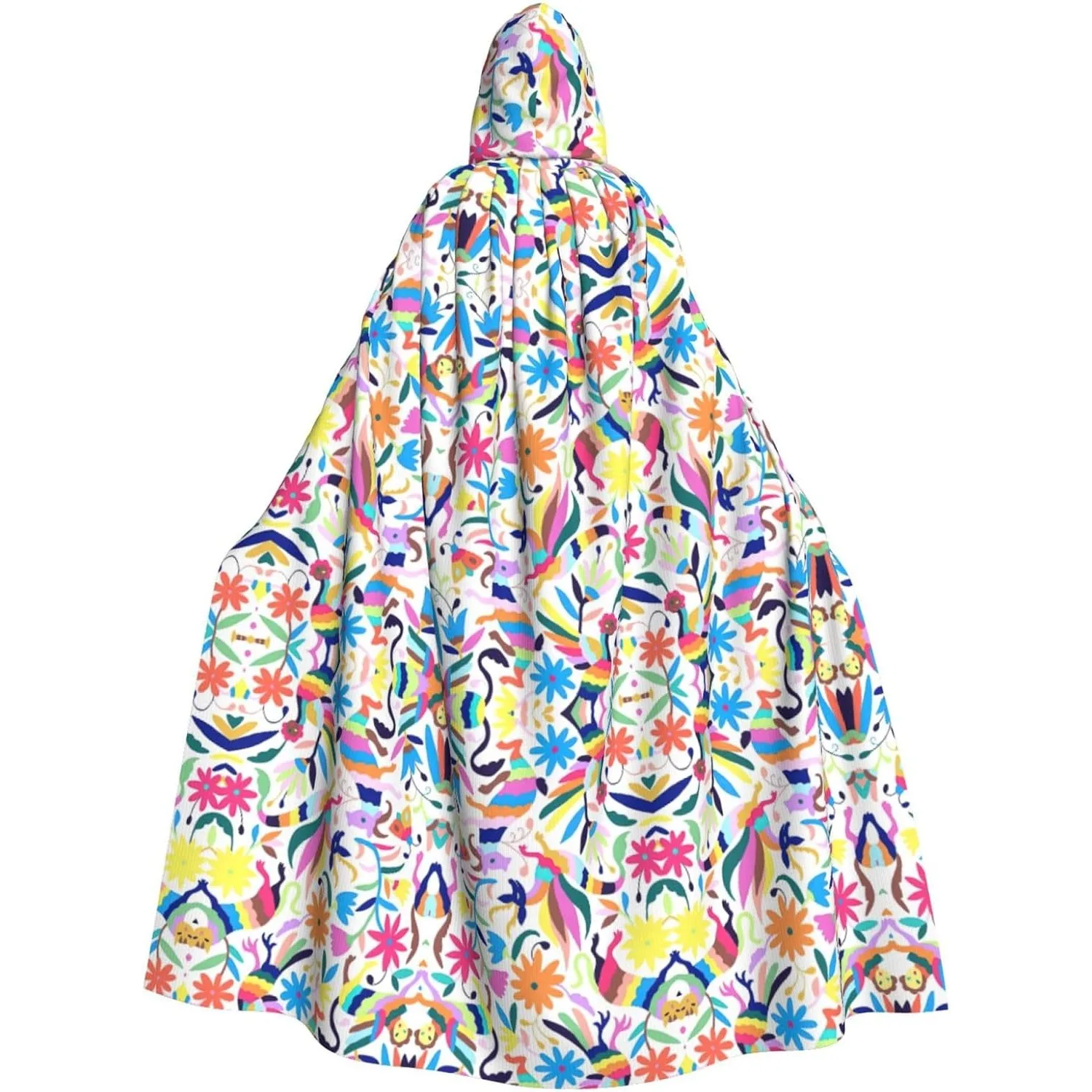 

Mexican Otomi Animals print Adult Hooded Cape Carnival Festival Cape Cosplay Robe Costume party Gothic Carnival