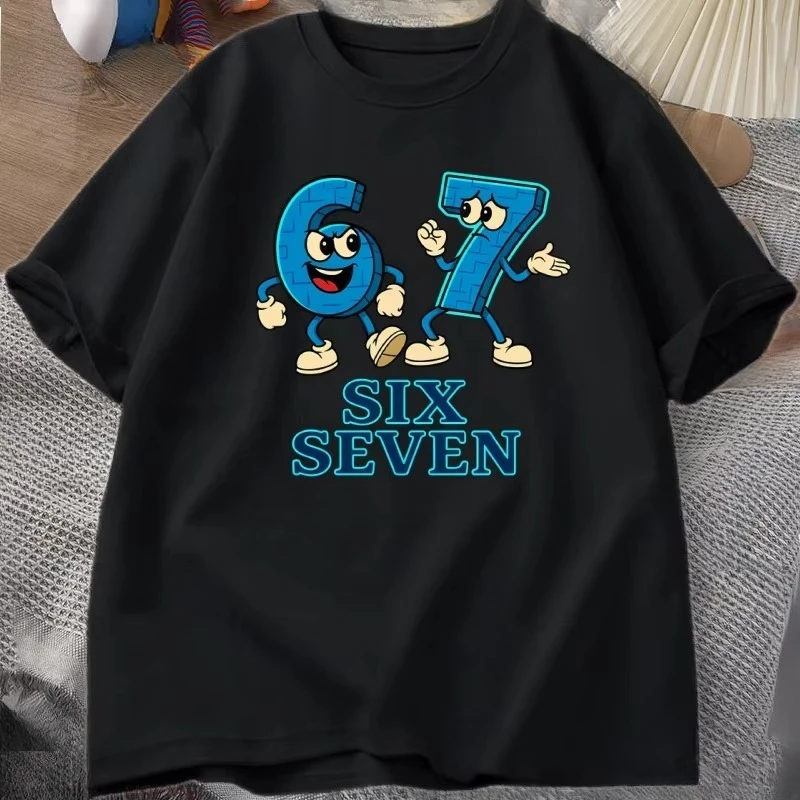67 Six Seven T Shirt Funny Italian Brainrot Tee Gaming Short Sleeve T-shirt Casual Round Neck Short Slevemens Designer Clothes
