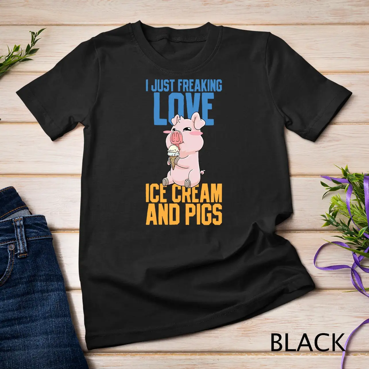 Ice Cream Pig Kawaii Anime Cute T Shirt Sweat