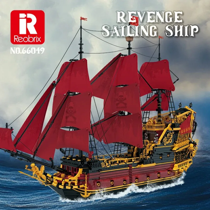 

Pirate Ship Revenge Sailing Ship Warship Model Building Blocks 5666PCS,Ship Cruisers Building Blocks Set Puzzle Gift for Adult
