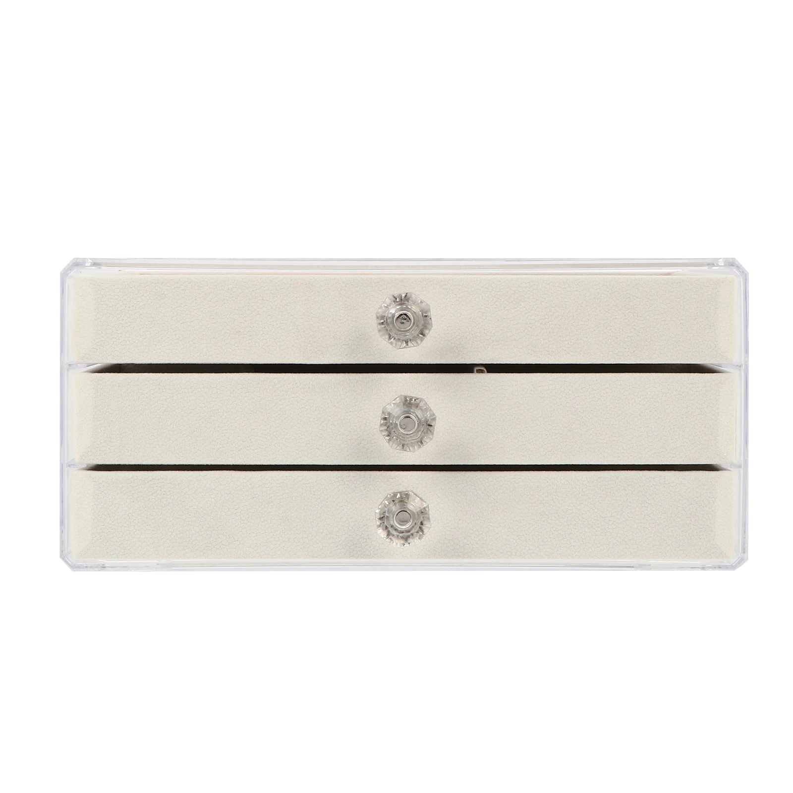 

Earring Storage Box Plastic Jewelry Case Multi-grid Display Beige Necklace Holder Organizer Jewelry Packaging Tools Ear