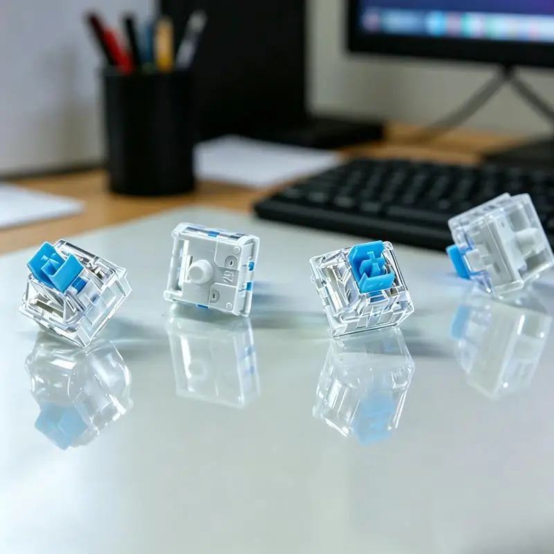 @*50 Pcs Plastic 3 Pin Tactile Keyboard Switches Clicker Key Replace Parts for Mechanical Keyboard Modification