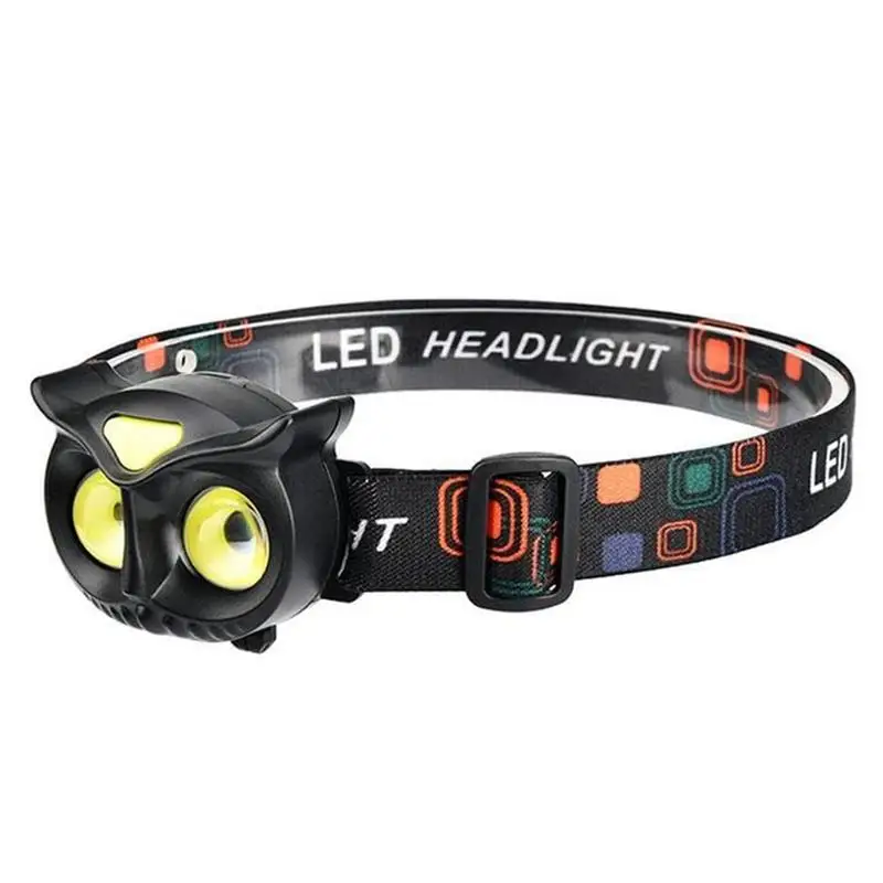 Head Lights For Forehead Bright Headlamp For Fishing Lightweight Cartoon Owl Waterproof LED Head Lights Battery Powered Headlamp