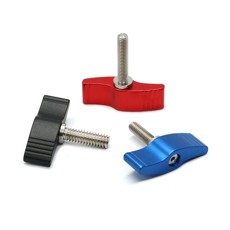 

1-5pcs M4 M5 M6 Color Adjustable Thumb Screws T Type / 7 Type Hand Tighten Screw Handle Knob Bolt Aluminum Alloy