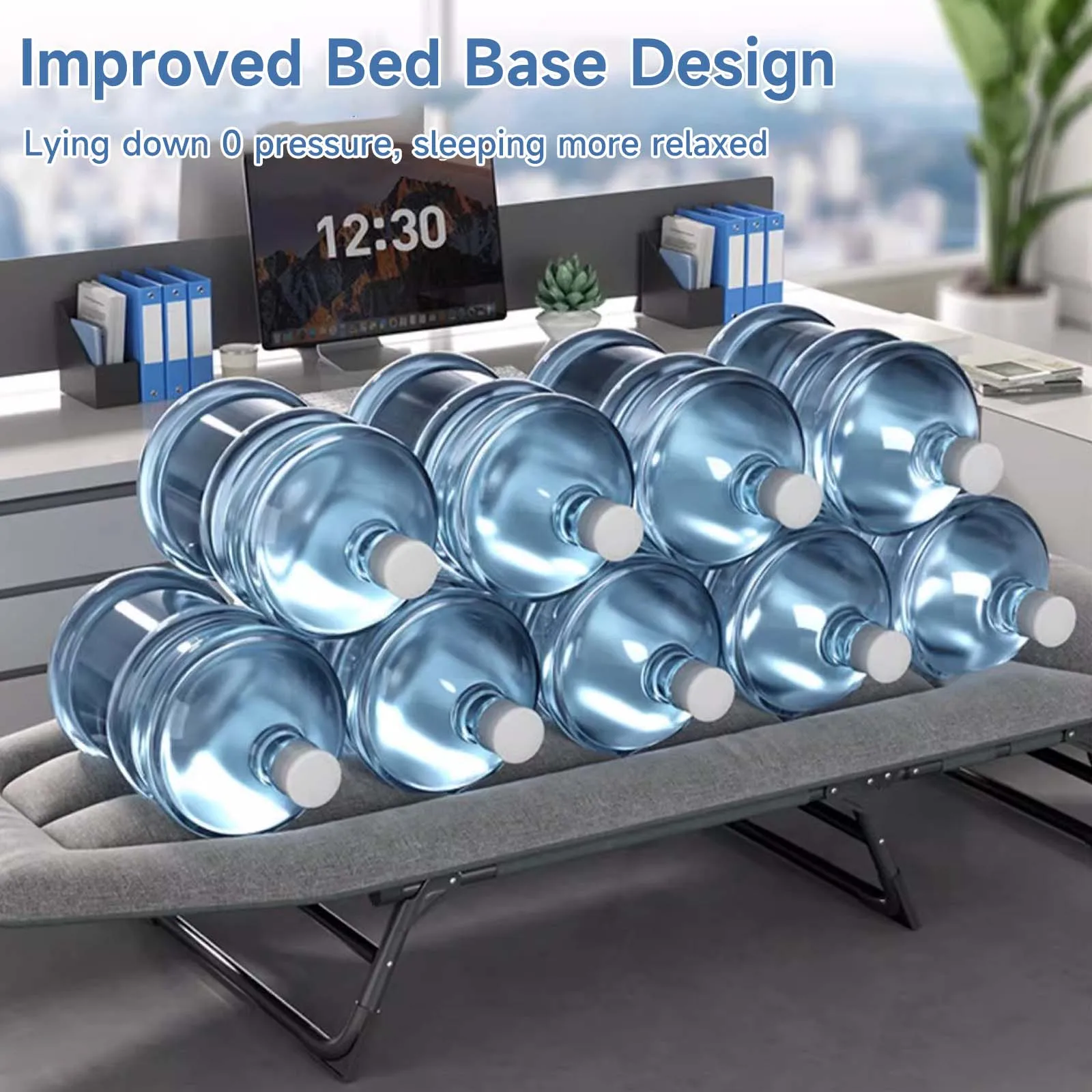 سرير قابل للطي مقاس 200 × 66 سم، سرير تخييم محمول خفيف الوزن مع وسادة للمشي لمسافات طويلة في الهواء الطلق وحقيبة الظهر والسفر #5