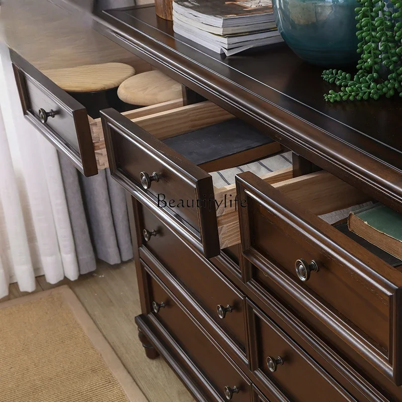 FG28FG28American solid wood seven chest imported mahogany black walnut