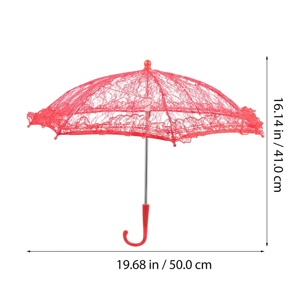 2Pcs Large Delicate Lace Umbrella Photography Prop for Wedding Bridal Photoshoot Vintage Tea Party Dance Performance Elegant view 3