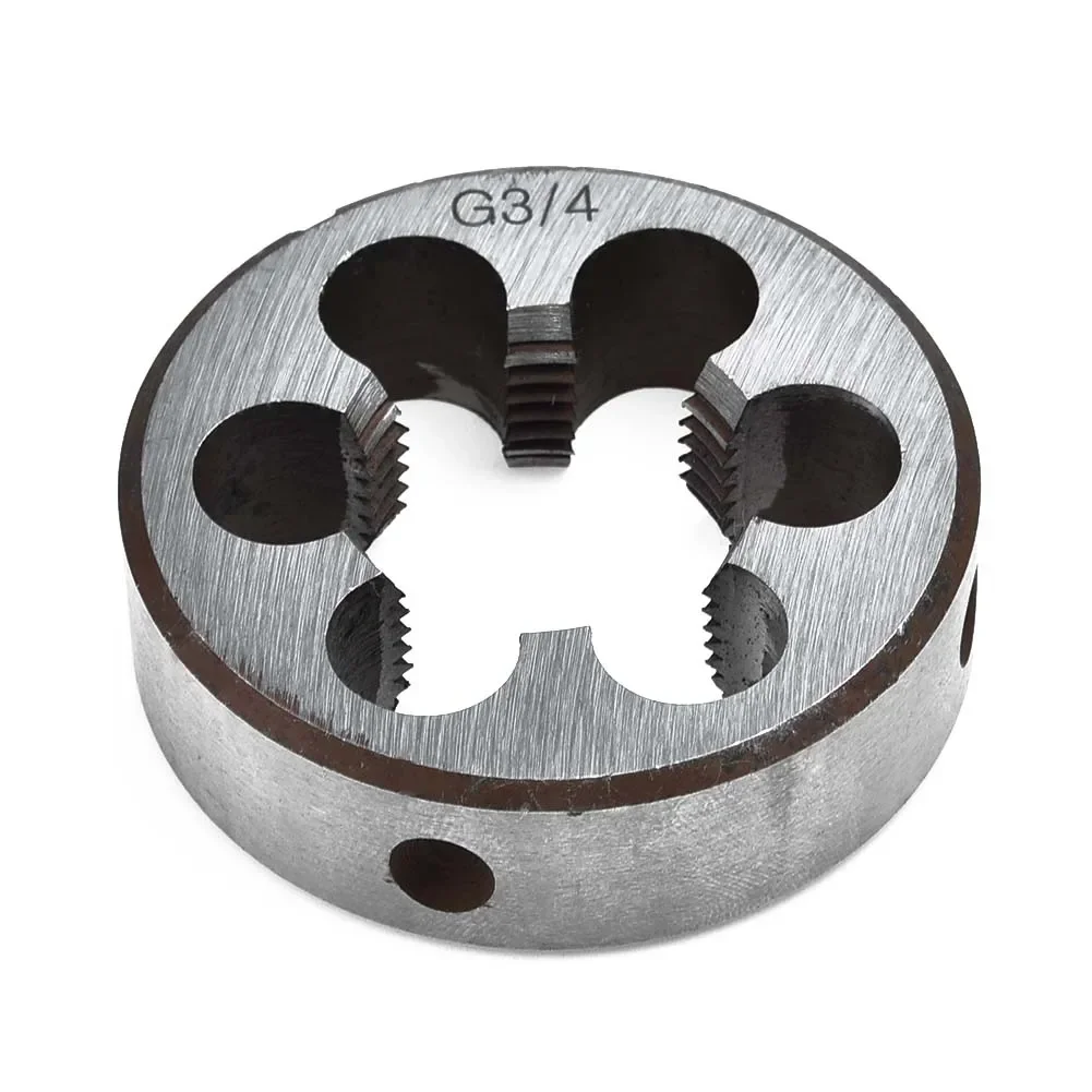 1Pcs HSS Pipe Threads Round Dies BSP 1/8 1/4 3/8 1/2 3/4 HSS High Speed Steel Pipe Thread BSP Round Die Hand Tools Tap  Die