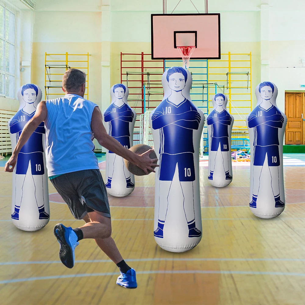 Inflatable Punching Bag Soccer Dummy Defender Training Mannequin Football Practice Tumbler for Home Exercise for Children Adults