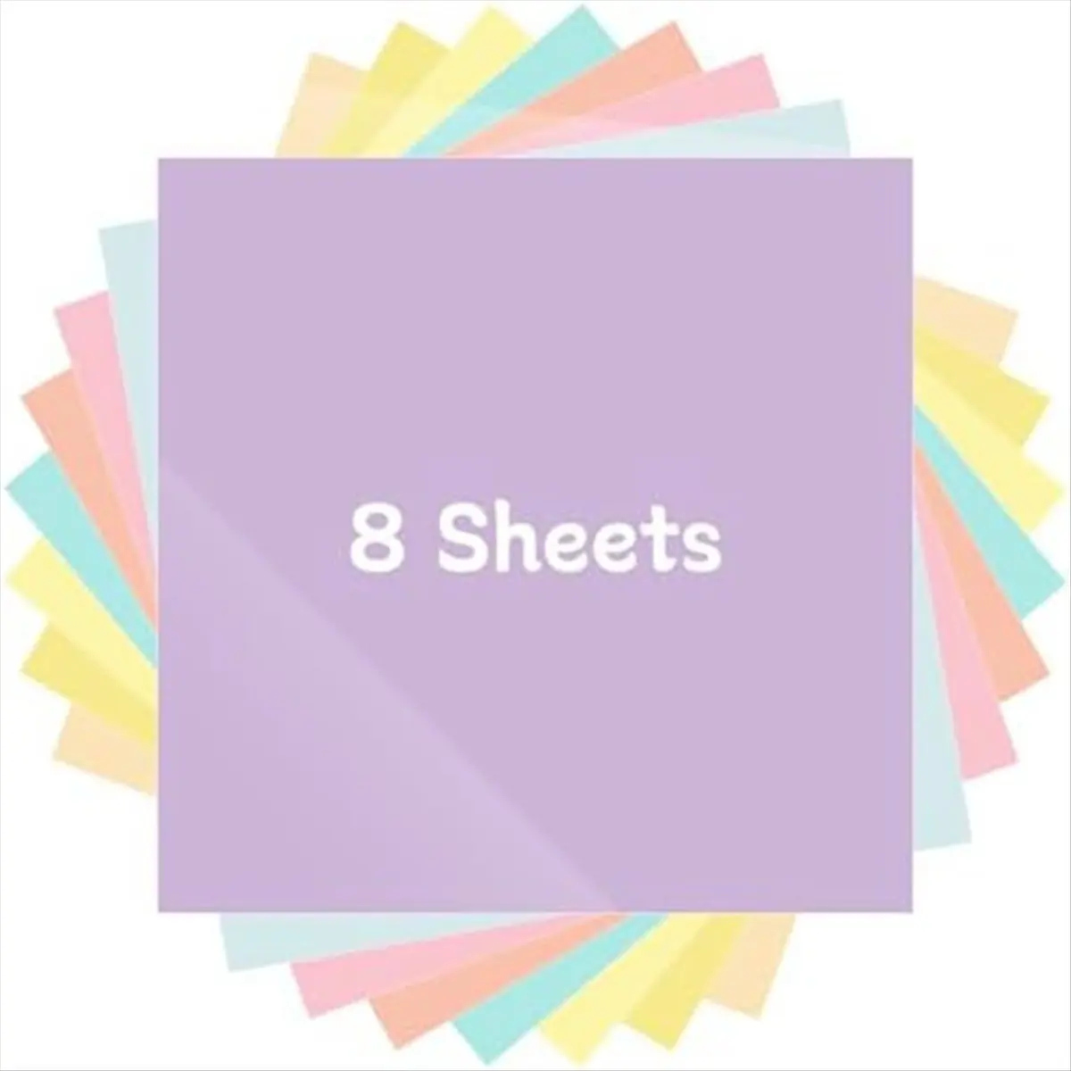A74U Pastel Iron-On Vinyl Bohemian Heat Transfer Vinyl Set, 8 Pastel HTVs for T-Shirts, Apparel, Easy to Cut & Weed