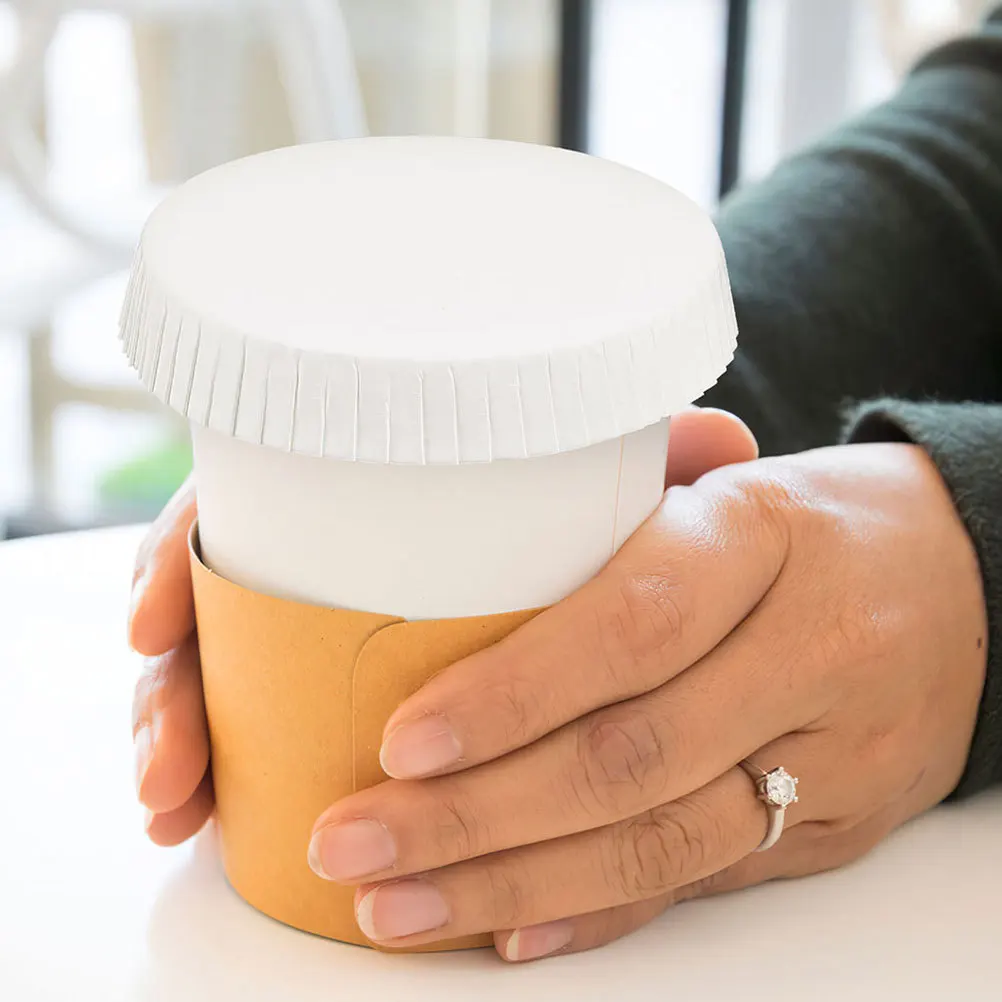 

100Pcs Drinking Cup Lids Stackable Paper Cup Lid Convenient Portable for Coffee Tea Beverages on The Lids