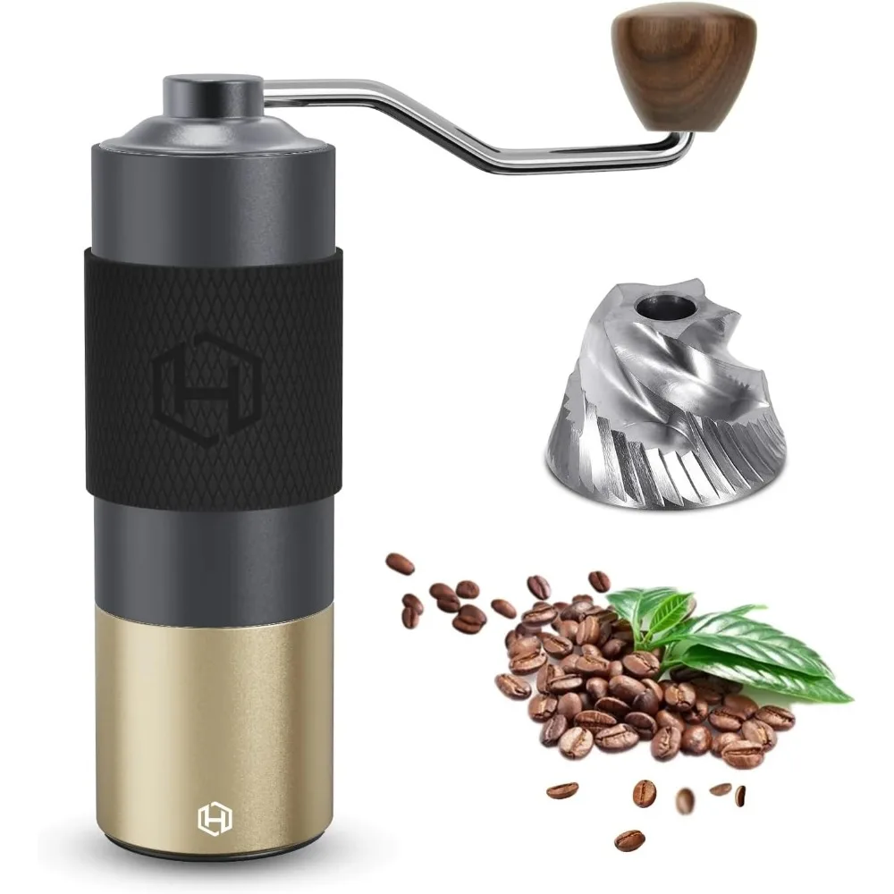 

Portable Adjustable Conical Burr Coffee Grinder by HEIHOX - Stainless Steel, 30g Capacity, Faster Grinding