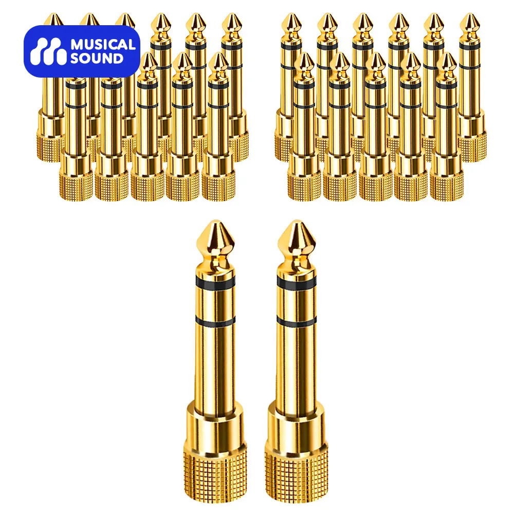 Musical Sound 4/12/50/100 Pieces 6.35mm 1/4 Male to 3.5mm 1/8 Female Stereo Headphone Adapter TRS Audio Jack Plug Connectors