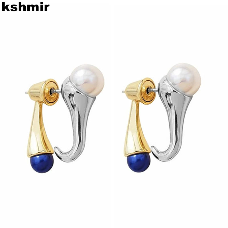 

kshmir A pair of women's earrings European and American metal pearl earrings simple earrings jewelry accessories gift
