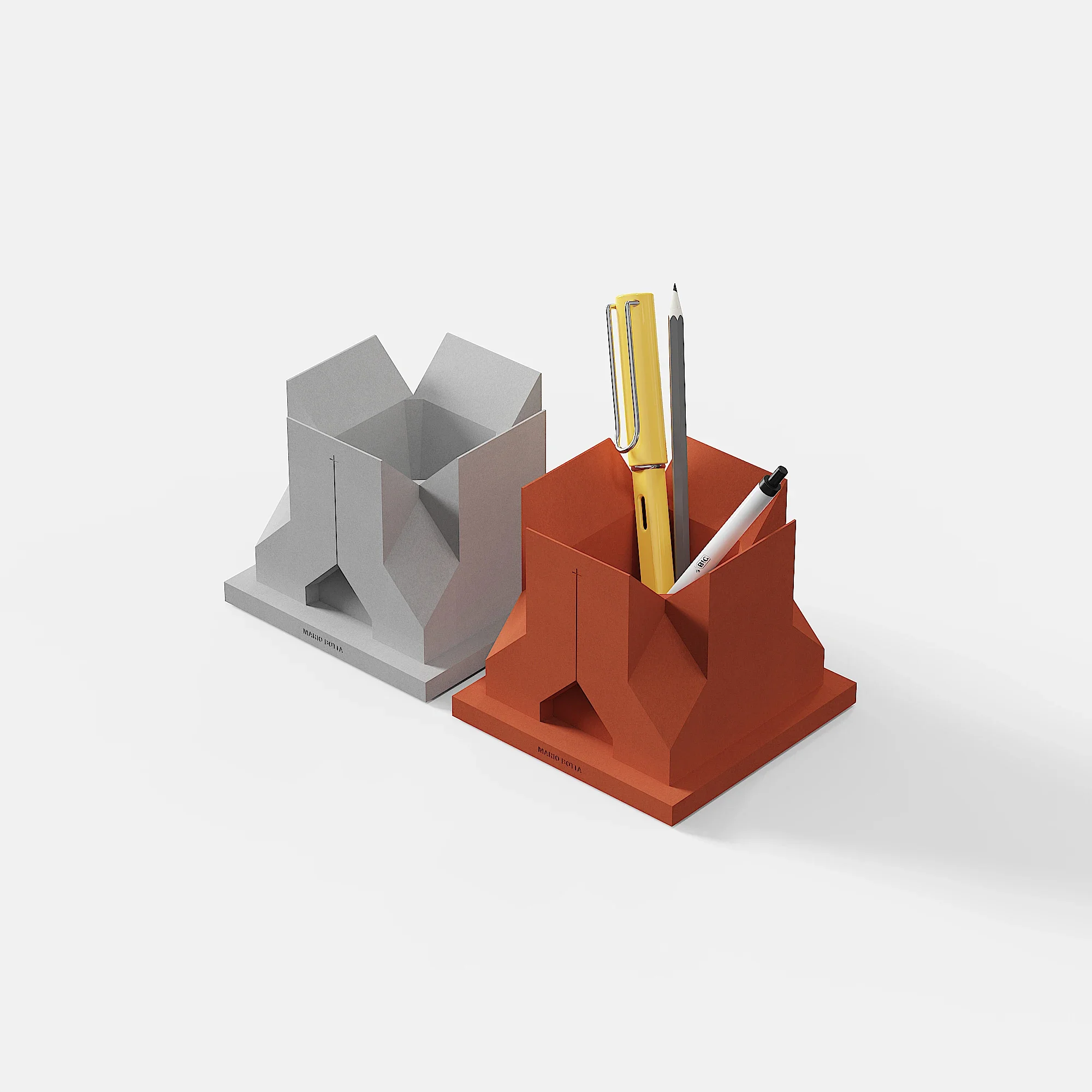 “Papa Giovanni XXIII” Cement Sculpture Desktop Ornament by Renowned Swiss Architect Mario Botta