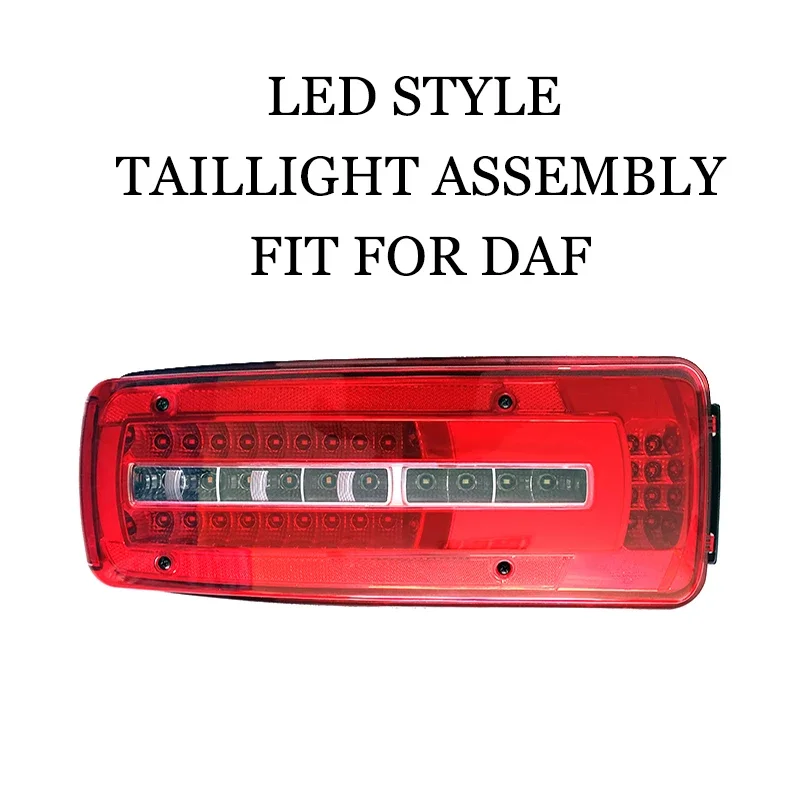 LED Style Taillight Assembly Fit for DAF XF CF LF Series Truck Trailers 24V Non-Destructive Installation Original Hole Position