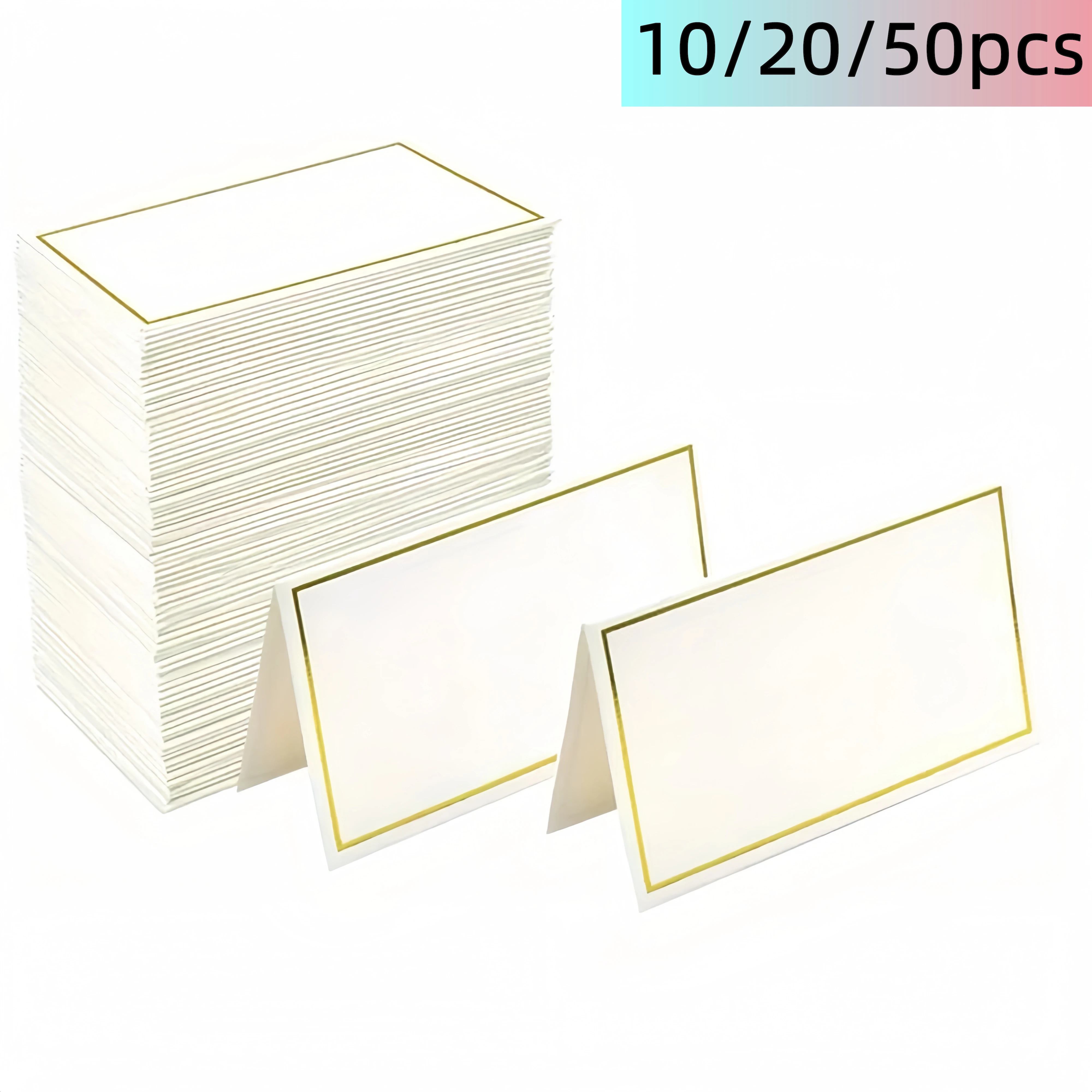 10/20/50pcs Gold Silver Name Place Cards Wedding Seating Number Card Table Decoration Christmas Birthday Party Greeting Card