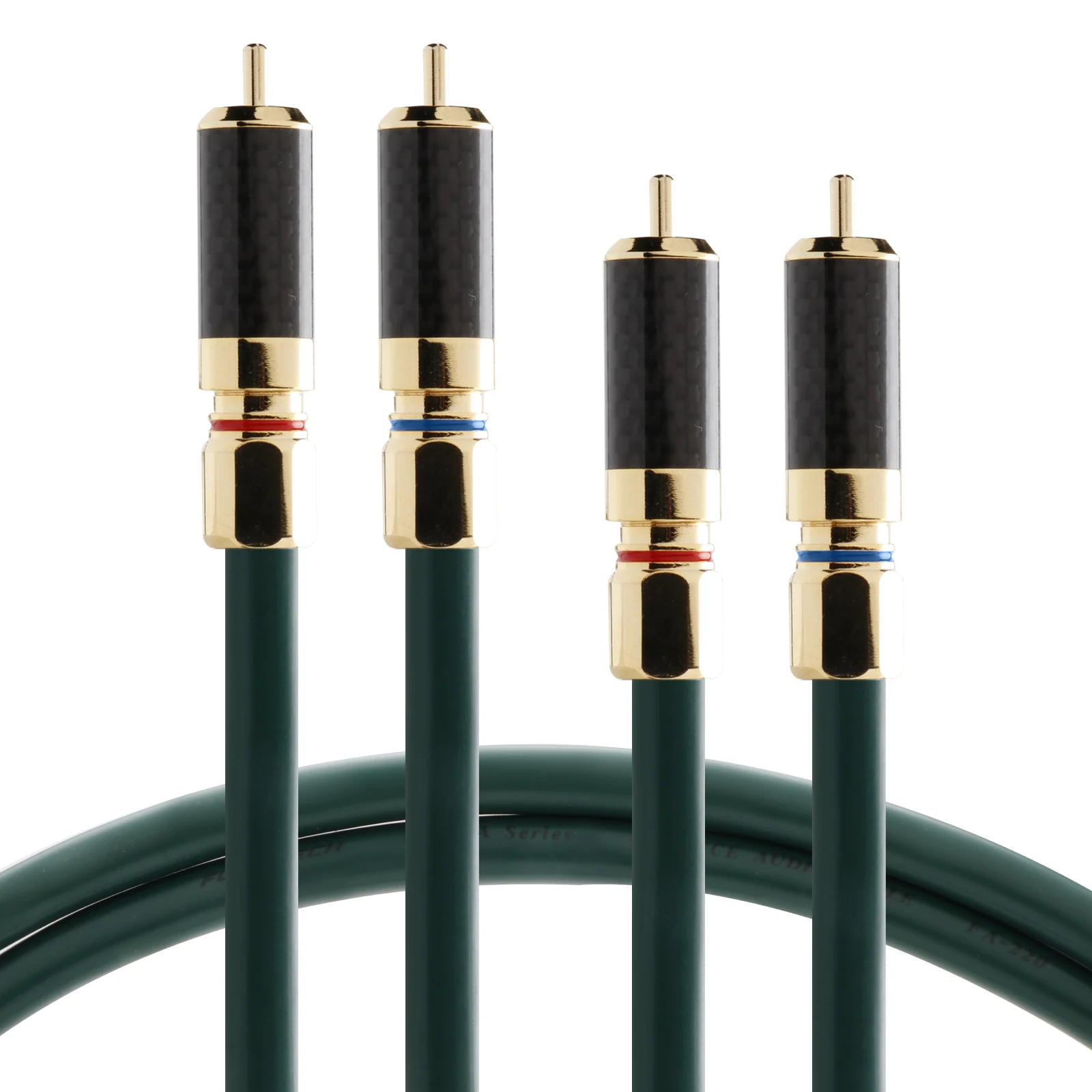 High-end FA-220 OCC Single Crystal Copper Audio  Signal Cable with Encryption Shielded Gold-plated Carbon Fiber RCA Connector