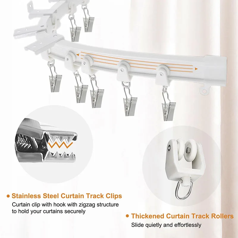 Flexible Ceiling Curtain Accessories Bendable Curtain Track Accessories Set