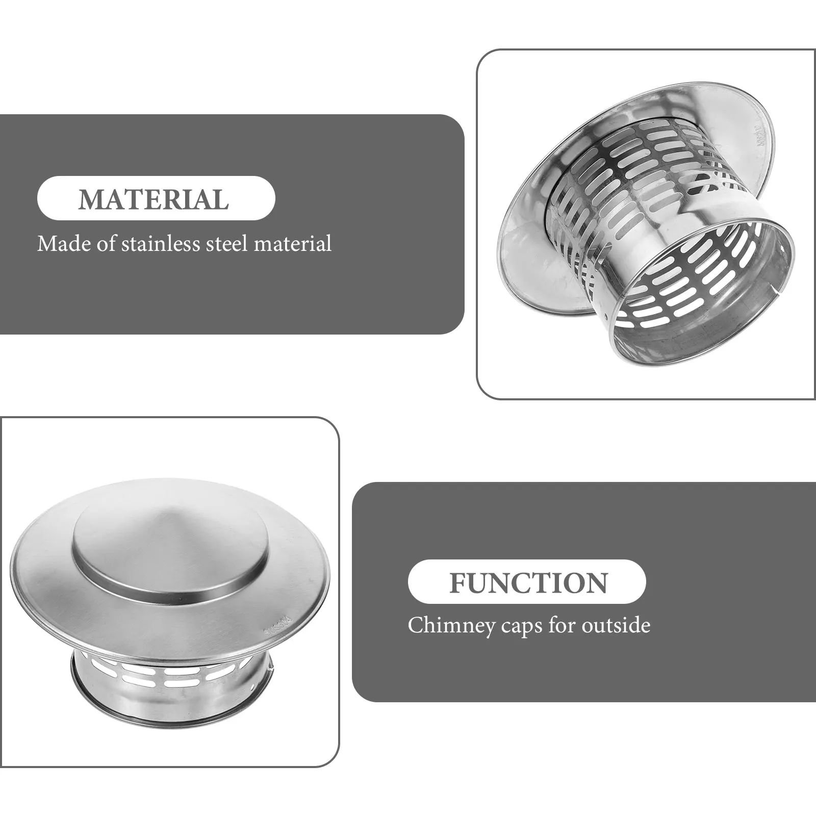 

Stainless Steel Umbrella Rain Cap 110mm Smokepipe Cover Outdoor Bird Rainproof Exhaust Hat for Wood Vent Caps Covers Chimney Cap