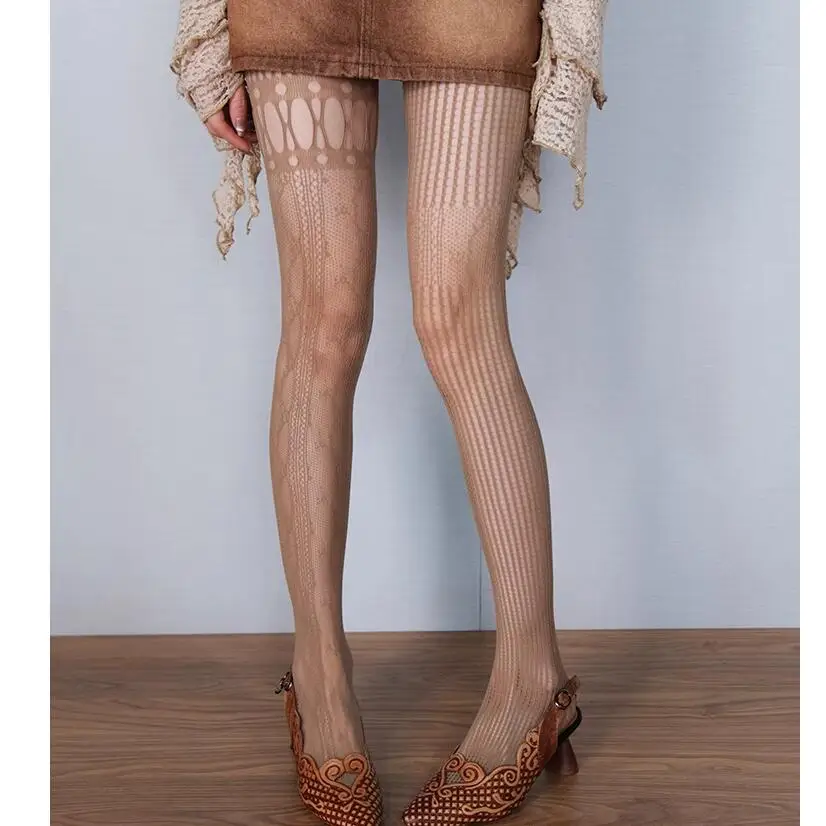 1Pc Y2K Fish Net Pantyhose Women Fashionable Personalized All-Match Hollow Out Sexy Silk Stocking