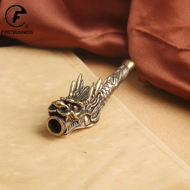 Brass Dragon Smoking Pipe Traditional Retro Tobacco Pipe Smoking Accessories