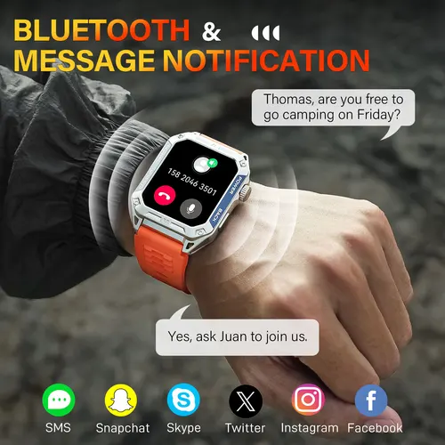 Imagen 2 del producto EIGIIS Relojes inteligentes para hombres Pantalla táctil HD de 1,91 pulgadas Más de 108 modos deportivos Rastreador de ejercicios con monitor de sueño SpO2 de ritmo cardíaco Podómetro