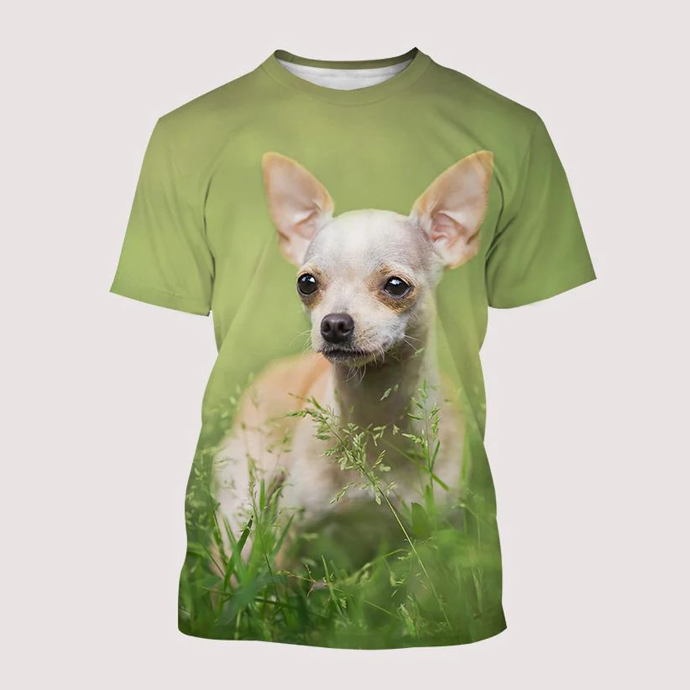 

Hot Sale Dog Chihuahua 3D T-shirt Personality Fashion Cute Animal Dog Printing T-shirt Unisex Round Neck Casual Harajuku Short-s