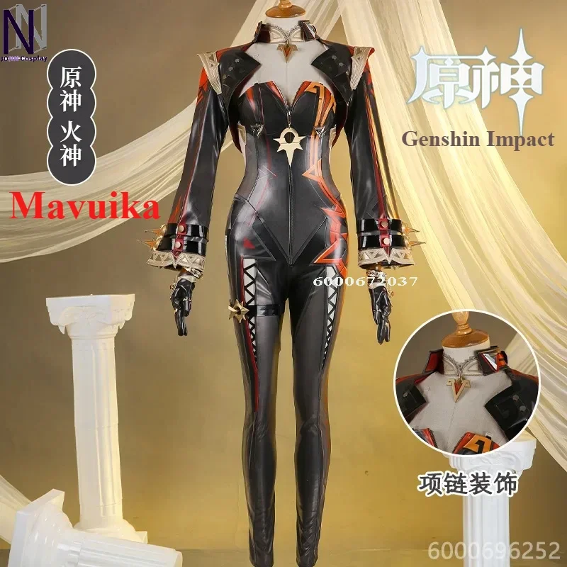 Genshin Impact Mavuika Pyro Archon Game Suit Sexy Jumpsuits Uniform Cosplay Costume Halloween Party Outfit Women XS-XXL Hot Y^0!