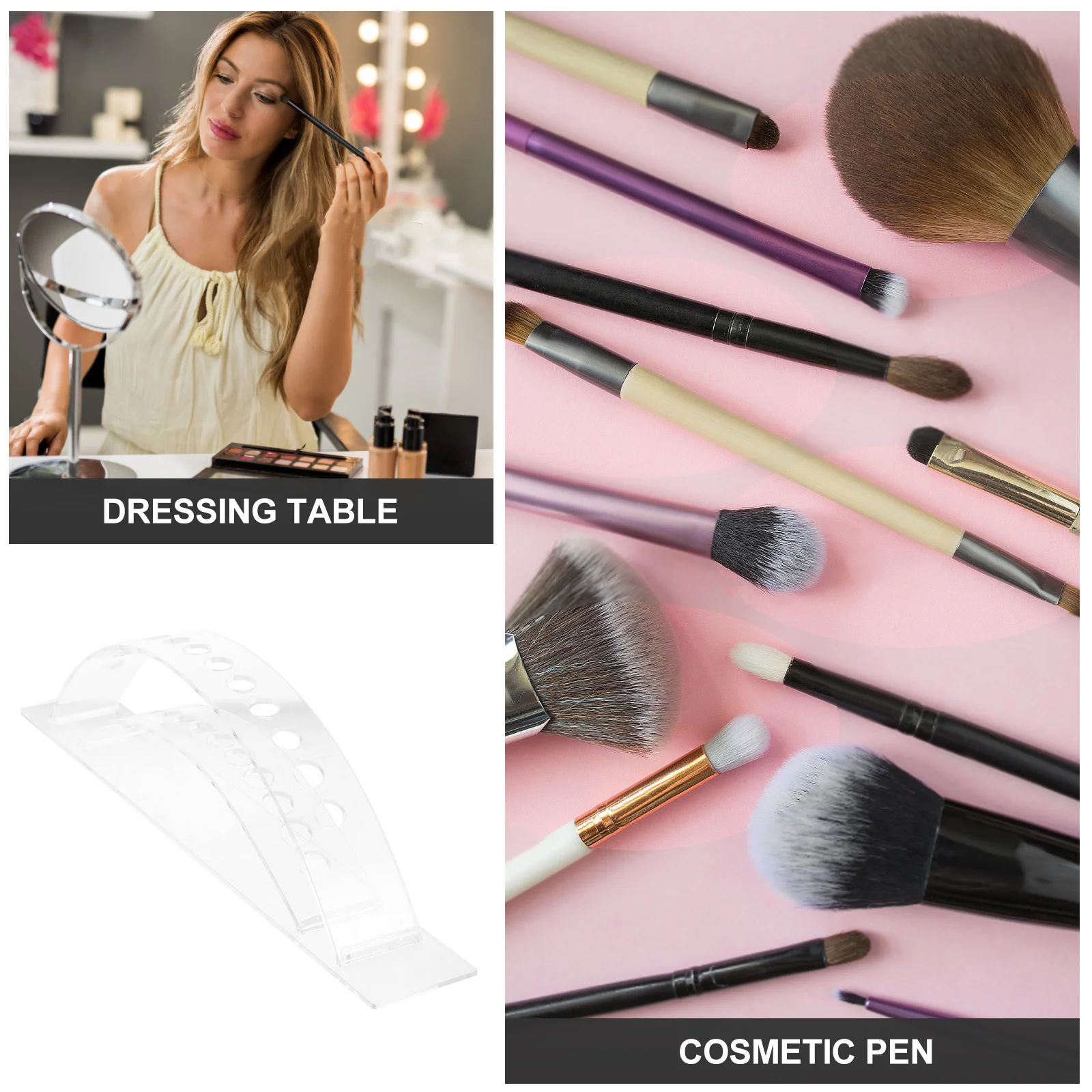 Présentoir de stylos de maquillage, porte-crayons à sourcils, support de brosse en acrylique Durable, organisateur de porte-stylo de bureau, rangement transparent de pinceaux de maquillage