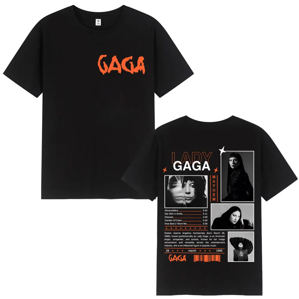 

Singer Lady Gaga 2025 New Albun Mayhem Graphic T Shirts Gothic Vintage Short Sleeve T-shirt Men Women Fashion Aesthetic T-shirt