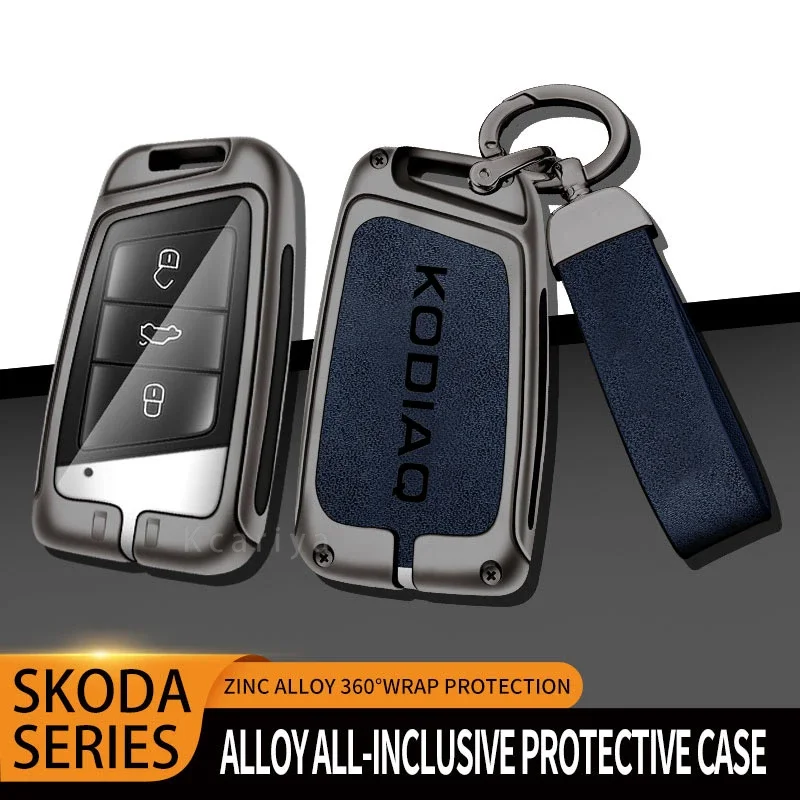 Zinc alloy car key holder case for ŠKODA Karoq Remote Control Protective cover ŠKODA KAROQ Car Key Fob Car Accessories