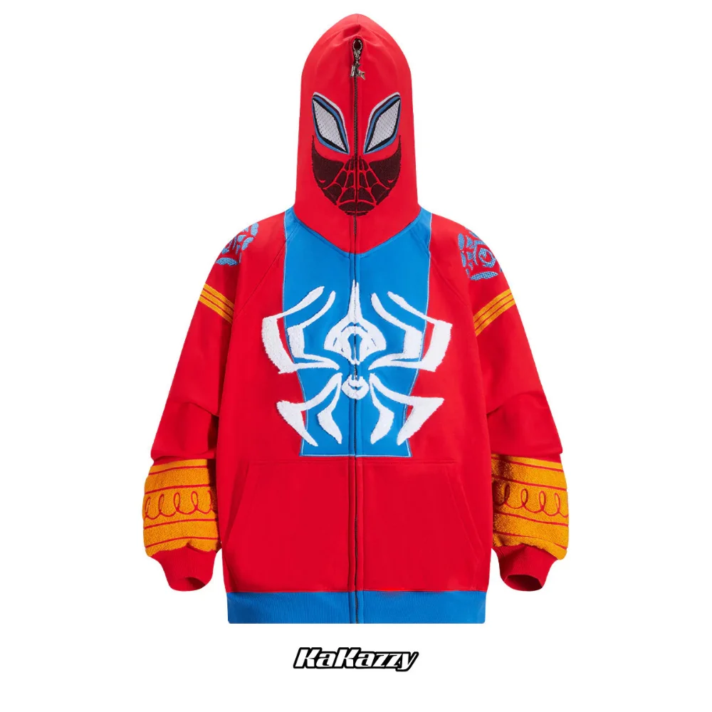 Cosplay Spider-Man Zipper Up Hoodies Tops Jackets Anime 3D Print Sweatshirt for Adult Men\'s and Women\'s Coat Fashion Streetwear