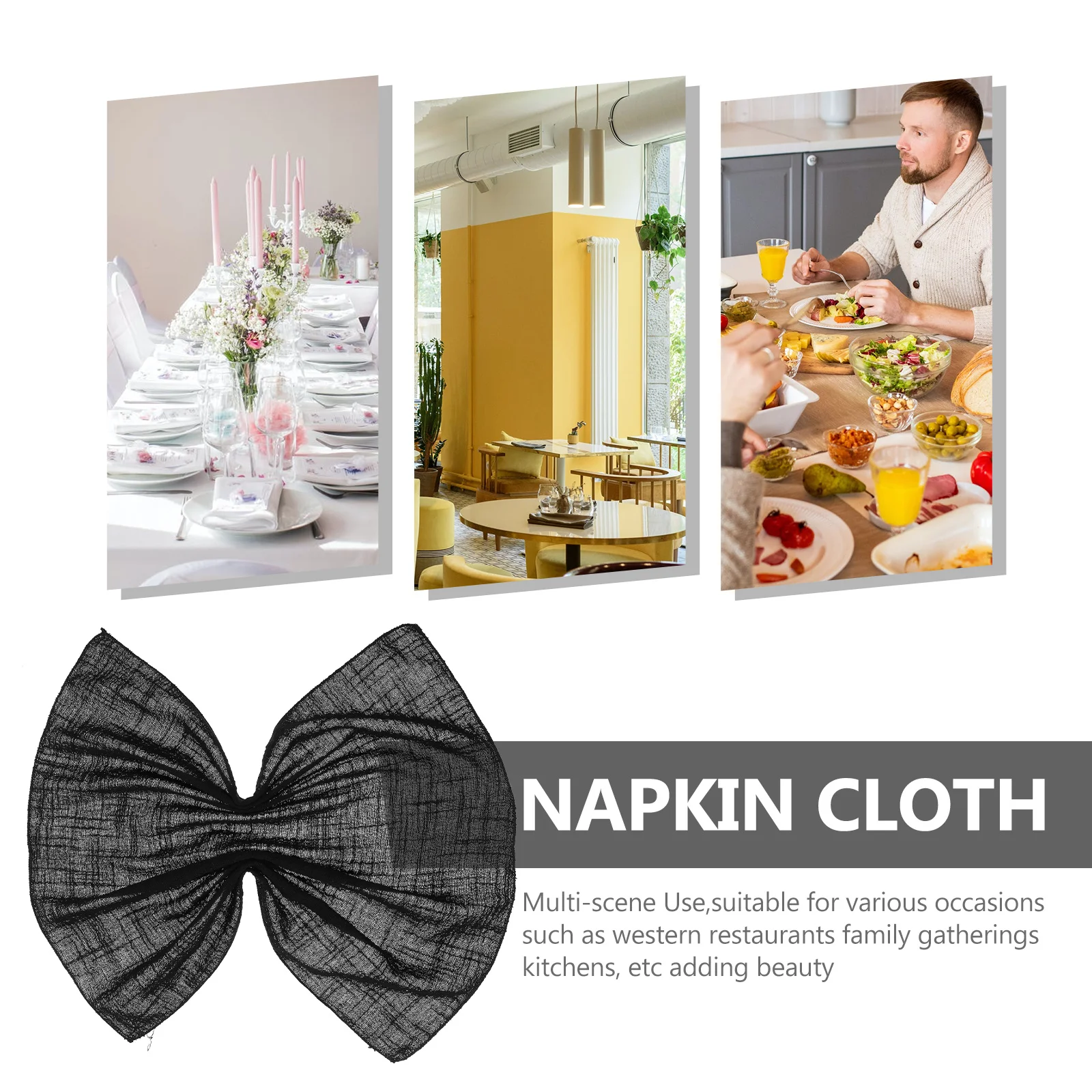 

10Pcs Comfortable Soft Cotton Linen Napkins Washable Reusable Dinner Cloth Decorative for Weddings Party