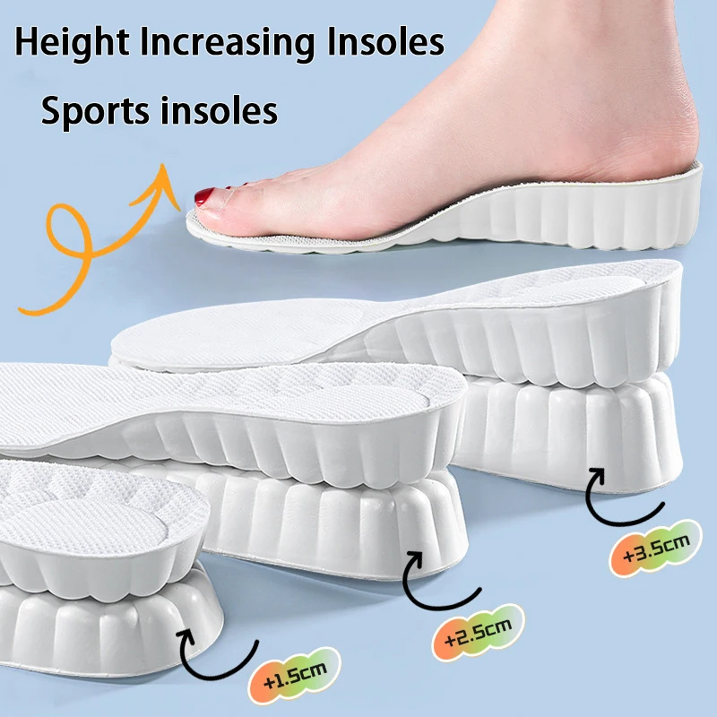 

1Pair men and women height increase insoles Breathable Anti-Odor Insole Shock Absorbing Shoe Sole comfortable Sports Insoles