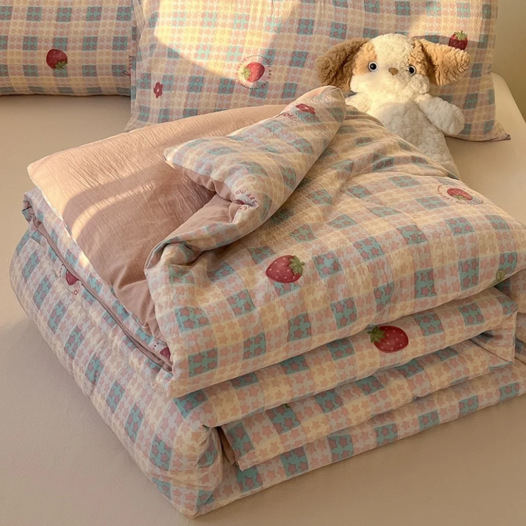 Summer Quilt Comforter INS-Style Printed Thin Quilt for Home Decor Soft Cotton Breathable Air Conditioner Quilts