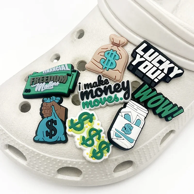 Pieniądze na buty Charms sandały akcesoria Lucky skarbonka klamra do butów ozdoby dopasowane szpilki do Crocs Charms Unisex prezent